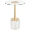 image:imageDeco 79 Acrylic Plastic Side End Accent Table End Table with Elevated Base and Gold Stand Side Table 16 x 16 x 23 ClearSide Table 16 x 16 x 22