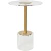 image:imageDeco 79 Acrylic Plastic Side End Accent Table End Table with Elevated Base and Gold Stand Side Table 16 x 16 x 23 ClearSide Table 16 x 16 x 23