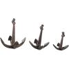 image:imageDeco 79 Aluminum Metal Anchor Decorative Sculpture Weathered Home Decor Statues with Hanging Hook Set of 3 Accent Figurines 14 11 8H Copper