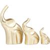 image:imageDeco 79 Aluminum Metal Elephant Decorative Sculpture Home Decor Statues Set of 3 Accent Figurines 12 8 5H Gold