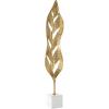 image:imageDeco 79 Aluminum Metal Leaf Decorative Sculpture Tall Textured Cutout Home Decor Statue with White Marble Base Accent Figurine 7 x 4 x 35 Gold7 x 4 x 35
