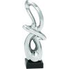 image:imageDeco 79 Ceramic Abstract Decorative Sculpture Swirl Home Decor Statue with Black Base Accent Figurine 7 x 4 x 18 SilverAntique Silver