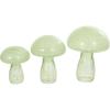 image:imageDeco 79 Glass Mushroom Decorative Sculpture Textured Home Decor Statues Set of 3 Accent Figurines 12 10 8H GreenGreen