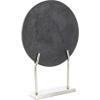 image:imageDeco 79 Marble Abstract Decorative Sculpture Textured Disk Home Decor Statue with Silver Stand Accent Figurine 14 x 3 x 20 BlackSilver