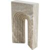 image:imageDeco 79 Marble Geometric Decorative Sculpture Rectangular Home Decor Statue with Arched Groove Interior Accent Figurine 6 x 2 x 11 Beige