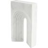 image:imageDeco 79 Marble Geometric Decorative Sculpture Rectangular Home Decor Statue with Arched Groove Interior Accent Figurine 7 x 2 x 11 White