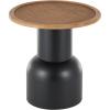 image:imageDeco 79 Metal Handmade Side End Accent Table Pedestal End Table with Brown Rattan Tabletop Side Table 19 x 19 x 20 Black