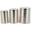 image:imageDeco 79 Metal Side End Accent Table Ribbed Drum End Table Set of 3 Side Table 24 22 20 H Silver