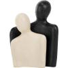 image:imageDeco 79 Paper Mache People Decorative Sculpture Nesting Home Decor Statues with Black Accent Piece Set of 2 Accent Figurines 12 9H Cream