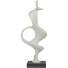 image:imageDeco 79 Polystone Abstract Decorative Sculpture Home Decor Statue with Black Base Accent Figurine 10 x 9 x 28 White
