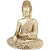 image:imageDeco 79 Polystone Buddha Decorative Sculpture Meditating Home Decor Statue with Engraved Carvings and Relief Detailing Accent Figurine 6 x 4 x 8 Gold
