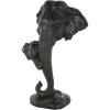 image:imageDeco 79 Polystone Elephant Mom and Baby Sculpture 10 x 7 x 17 Black