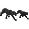 image:imageDeco 79 Polystone Leopard Decorative Sculpture Home Decor Statues Set of 2 Accent Figurines 18 14W BlackBlack