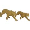 image:imageDeco 79 Polystone Leopard Decorative Sculpture Home Decor Statues Set of 2 Accent Figurines 18 14W BlackGold