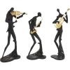 image:imageDeco 79 Polystone Musician Decorative Sculpture Abstract Home Decor Statues with Gold Instruments and Music Notes Set of 3 Accent Figurines 15 13 15H Black15  13  15H