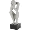 image:imageDeco 79 Polystone People Decorative Sculpture Thinking Home Decor Statue with Shimmer Accent Figurine 12 x 10 x 14 WhiteGray