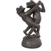image:imageDeco 79 Resin Frog Decorative Sculpture Patina Dancing Home Decor Statue with Rock Base Accent Figurine 9 x 7 x 17 Bronze