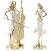image:imageDeco 79 Resin Musician Decorative Sculpture Home Decor Statues with Accordion and Saxophone Set of 2 Accent Figurines 4 W 14 H Gold5W  13H