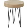 image:imageDeco 79 Wooden Side End Accent Table End Table with Black Metal Hairpin Legs Side Table 20 x 20 x 24 Brown