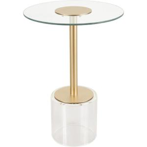 image:imageDeco 79 Acrylic Plastic Side End Accent Table End Table with Elevated Base and Gold Stand Side Table 16 x 16 x 23 ClearSide Table 16 x 16 x 22