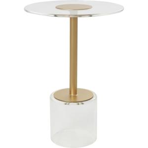 image:imageDeco 79 Acrylic Plastic Side End Accent Table End Table with Elevated Base and Gold Stand Side Table 16 x 16 x 23 ClearSide Table 16 x 16 x 23