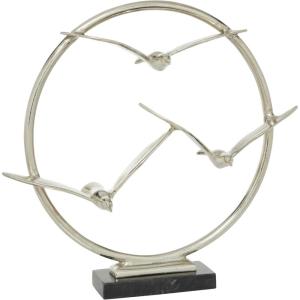 image:imageDeco 79 Aluminum Metal Bird Decorative Sculpture Home Decor Statue Accent Figurine 19 x 5 x 18 SilverGray