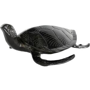 image:imageDeco 79 Aluminum Metal Sea Turtle Decorative Sculpture Carved Home Decor Statue Accent Figurine 15 x 12 x 6 Black