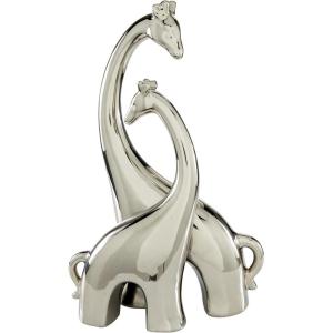 image:imageDeco 79 Ceramic Giraffe Decorative Sculpture Home Decor Statue Accent Figurine 11 x 5 x 15 SilverSilver