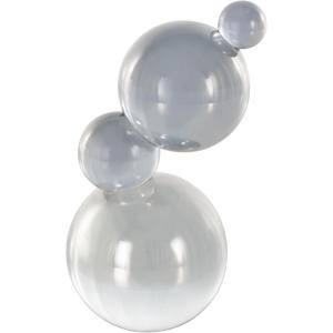 image:imageDeco 79 Glass Abstract Decorative Sculpture Stacked Orbs Home Decor Statue Accent Figurine 4 x 4 x 8 Clear