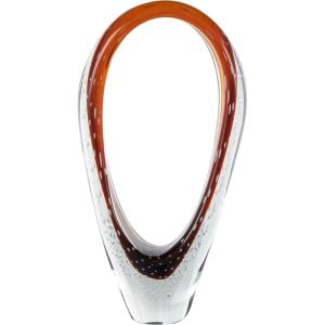 image:imageDeco 79 Glass Abstract Decorative Sculpture Wave Home Decor Statue with Clear Base Accent Figurine 20 x 4 x 6 Multi ColoredCopper