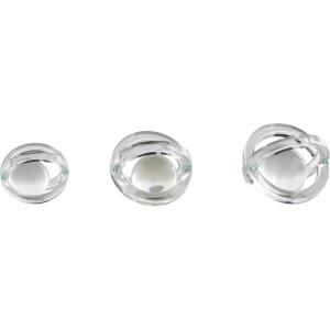 image:imageDeco 79 Glass Geometric Decorative Sculpture Orb Home Decor Statues with Overlapping Rings and Ball Center Set of 3 Accent Figurines 4 4 3 H ClearClear