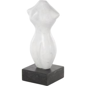 image:imageDeco 79 Marble Woman Decorative Sculpture Abstract Female Form Home Decor Statue with Black Block Base Accent Figurine 4 x 4 x 11 WhiteWhite