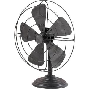 image:imageDeco 79 Metal Fan Decorative Sculpture Home Decor Statue Accent Figurine 15 x 8 x 18 Black