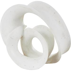 image:imageDeco 79 Polystone Abstract Decorative Sculpture Wavy Shaped Home Decor Statue with Cutouts and Speckled Texturing Accent Figurine 20 x 11 x 17 WhiteWhite