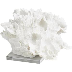 image:imageDeco 79 Polystone Coral Decorative Sculpture Textured Home Decor Statue with Clear Acrylic Base Accent Figurine 12 x 10 x 8 WhiteSMALL SIZE