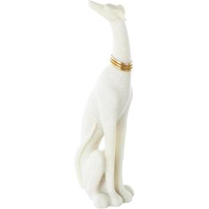image:imageDeco 79 Polystone Dog Decorative Sculpture Sitting Home Decor Statue with Gold Collar Accent Figurine 5 x 7 x 17 Cream3 x 4 x 15