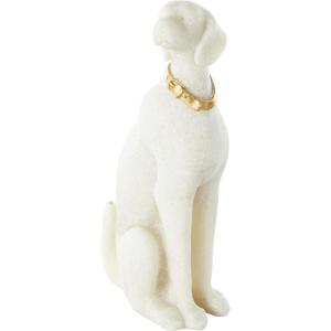 image:imageDeco 79 Polystone Dog Decorative Sculpture Sitting Home Decor Statue with Gold Collar Accent Figurine 5 x 7 x 17 Cream3 x 5 x 10