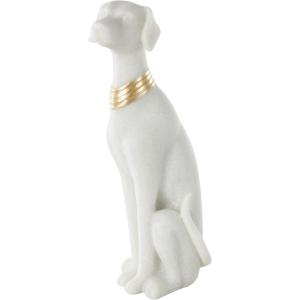image:imageDeco 79 Polystone Dog Decorative Sculpture Sitting Home Decor Statue with Gold Collar Accent Figurine 5 x 7 x 17 Cream5 x 7 x 17