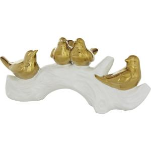image:imageDeco 79 Porcelain Ceramic Bird Decorative Sculpture Home Decor Statue Accent Figurine 14 x 5 x 6 Gold14 x 5 x 6