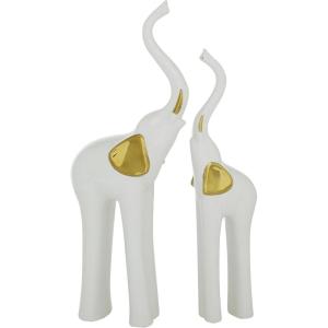 image:imageDeco 79 Porcelain Ceramic Bird Decorative Sculpture Home Decor Statue Accent Figurine 14 x 5 x 6 Gold2 PIECES SMALL SIZE