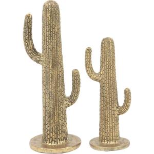 image:imageDeco 79 Resin Cactus Decorative Sculpture Layered Home Decor Statue Accent Figurine 10 x 7 x 23 GoldGold