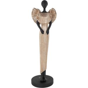 image:imageDeco 79 Resin Woman Decorative Sculpture Home Decor Statue with Ivory Attire Accent Figurine 7 x 7 x 18 Black5 x 5 x 17