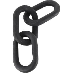 image:imageDeco 79 Wood Chain Decorative Sculpture 5 Link Home Decor Statue with Natural Wood Grain Accent Figurine 25 x 7 x 3 WhiteBlack