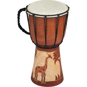 image:imageDeco 79 Wood Drum Handmade Decorative Sculpture Djembe Home Decor Statue with Rope Accents Accent Figurine 7 x 7 x 12 BrownBrown