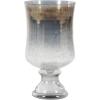 image:imageDeco 79 Glass Handmade Turned Style Pillar Hurricane Lamp with Smoked Glass Finish 7 x 7 x 14 BlackBlack