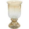 image:imageDeco 79 Glass Handmade Turned Style Pillar Hurricane Lamp with Smoked Glass Finish 7 x 7 x 14 BlackBrown