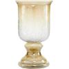 image:imageDeco 79 Glass Handmade Turned Style Pillar Hurricane Lamp with Smoked Glass Finish 7 x 7 x 14 BlackBrown