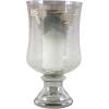 image:imageDeco 79 Glass Handmade Turned Style Pillar Hurricane Lamp with Smoked Glass Finish 7 x 7 x 14 BlackBlack