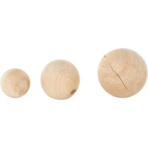 image:imageDeco 79 Wood Handmade Decorative Orbs amp Vase Filler Decorative Balls with Varying Sizes Set of 3 Vase Filler 5 4 3 D Light Brown
