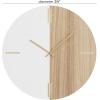 image:imageCosmoLiving by Cosmopolitan Wood Round Wall Clock with Marble Side 24 x 2 x 24 BrownBrown
